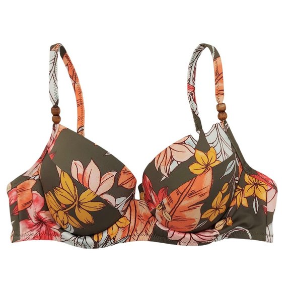 Sanctuary Green Bikini Adjustable Strap Floral Print Womens Size Small - Picture 5 of 10